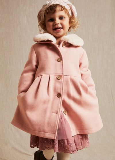 This Pink Faux Fur Collar Coat is a Must-Have for Your Little Fashionista!