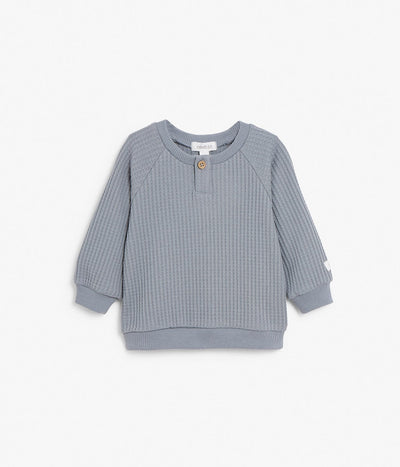 Baby blue waffle texture sweatshirt