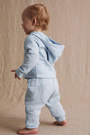 Baby blue cotton muslin jacket