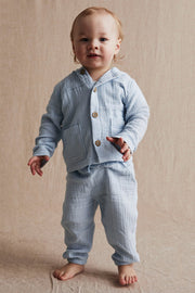 Baby blue cotton muslin jacket