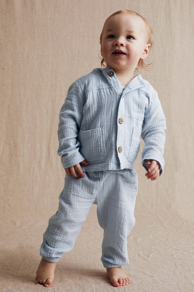 Baby blue cotton muslin jacket