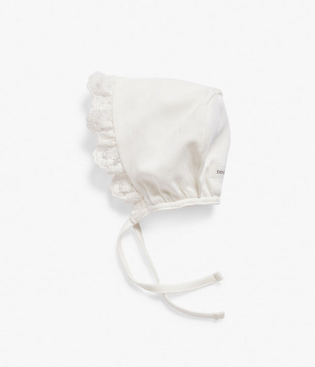 Baby white lace bonnet