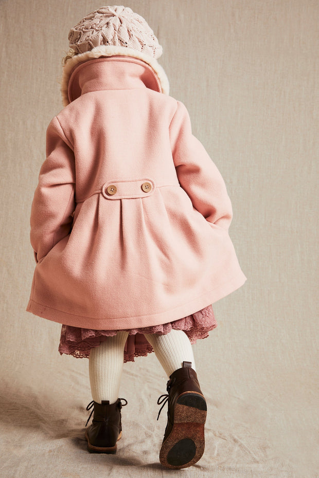 Baby & kids' pink faux fur collar coat