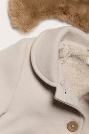 Baby & kids' beige faux fur collar coat