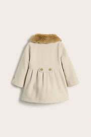 Baby & kids' beige faux fur collar coat