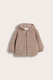 Baby & kids' brown fox embroidery pile jacket