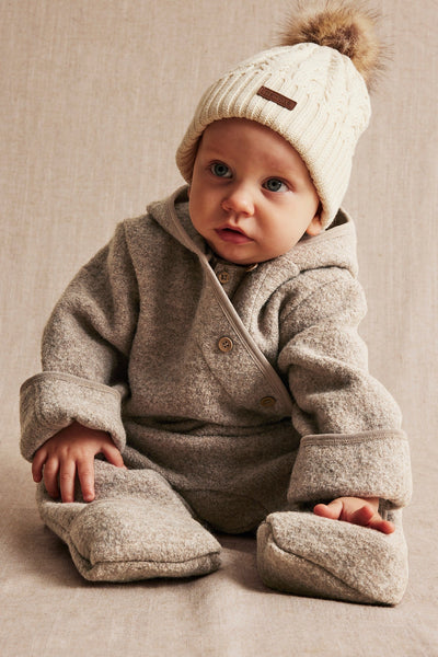 Baby brown wool coverall