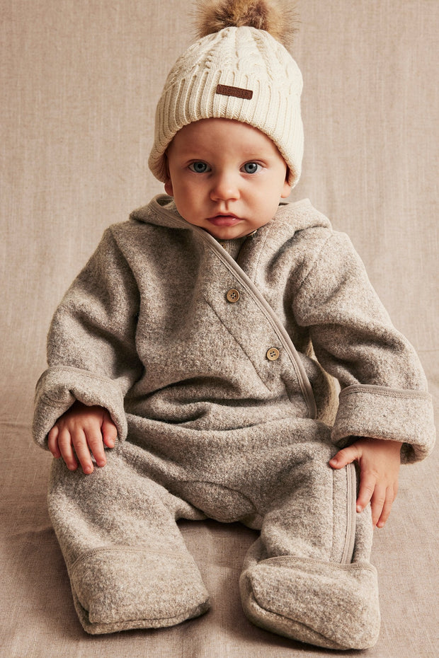 Baby brown wool coverall