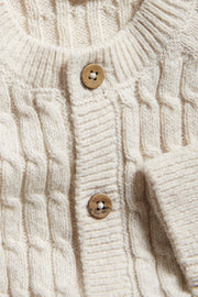 Baby beige cable-knit cardigan