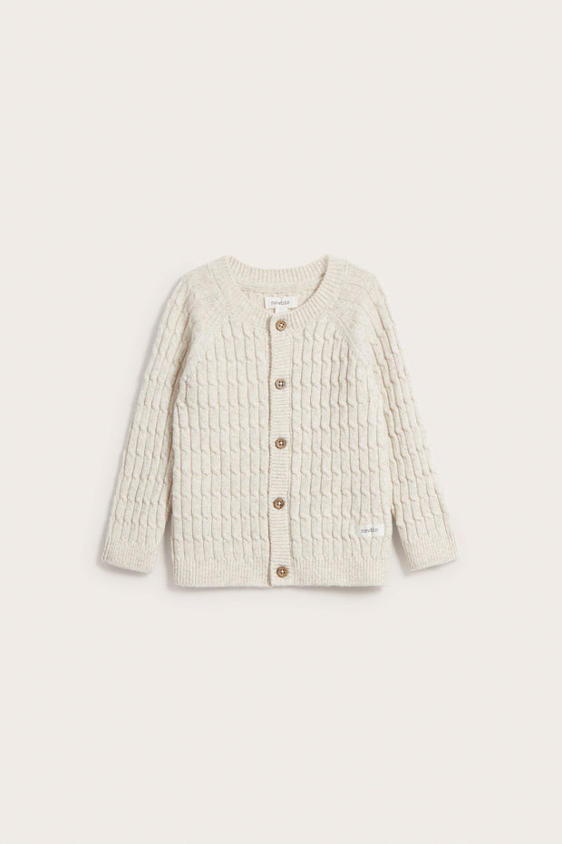 Baby beige cable-knit cardigan