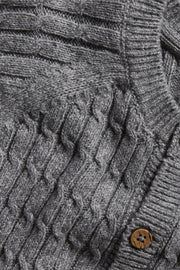 Baby grey cable-knit cardigan