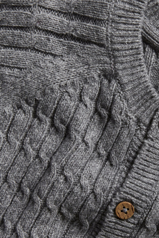 Baby grey cable-knit cardigan