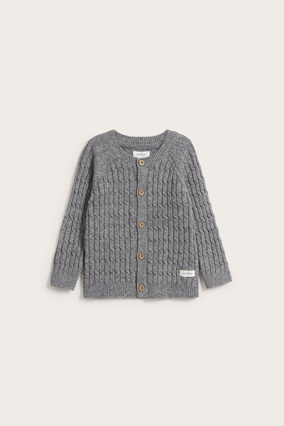 Baby grey cable-knit cardigan