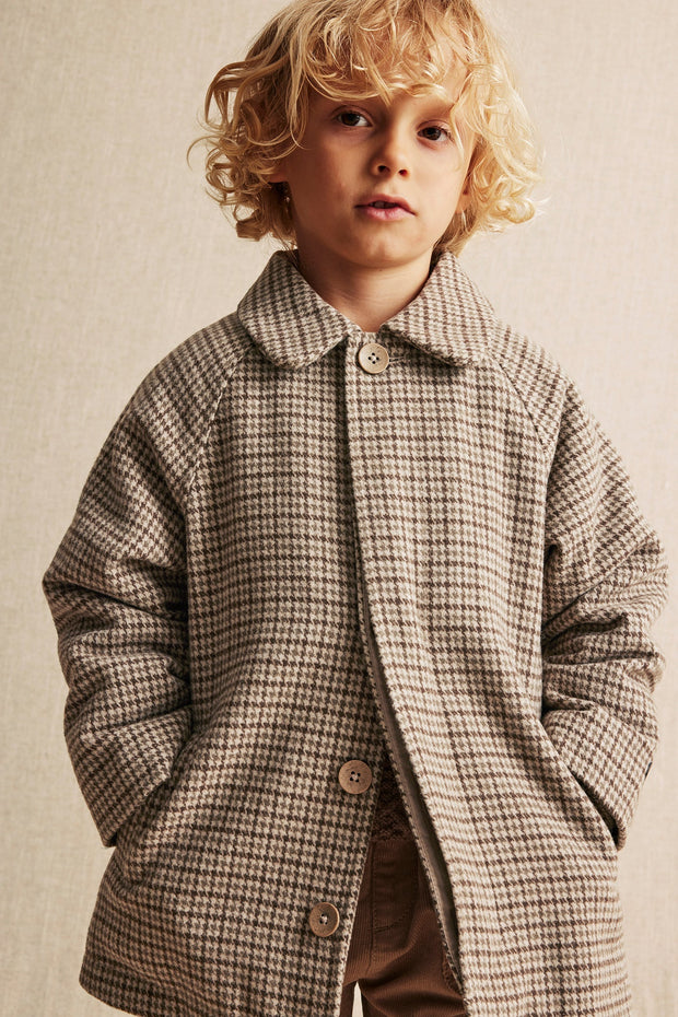 Baby & kids' houndstooth patterned car coat