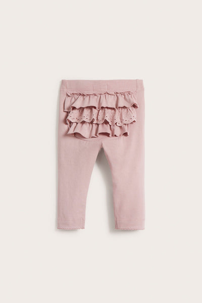 Baby pink leggings with ruffles