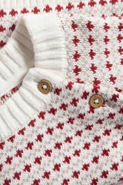 Baby white jacquard-knit jumper