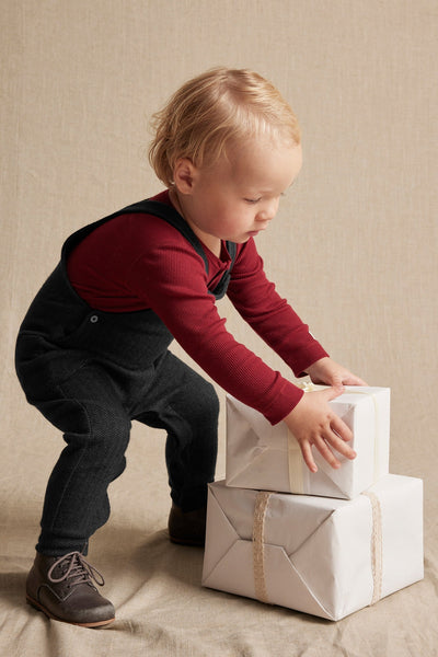 Baby grey patterned dungarees