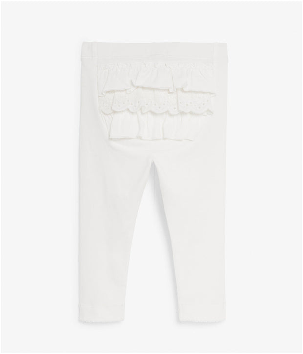 Baby white leggings with ruffles